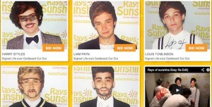 One Direction : vente sur Ebay