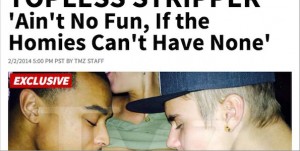 Justin Bieber sur TMZ avec sa photo scandale