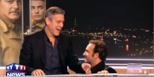 George Clooney et Jean Dujardin au JT de 20h de TF1