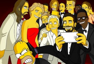 Les Simpson parodie le selfie des Oscars 2014