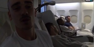 Coupe du Monde 2014 avec Les Bleus dans l'avion